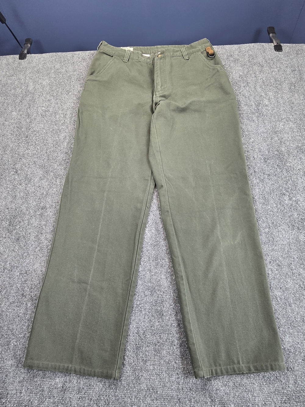 Orvis Olive Green Chino Pants Mens 34x30 Straight Leg 100% Cotton Casual Outdoor
